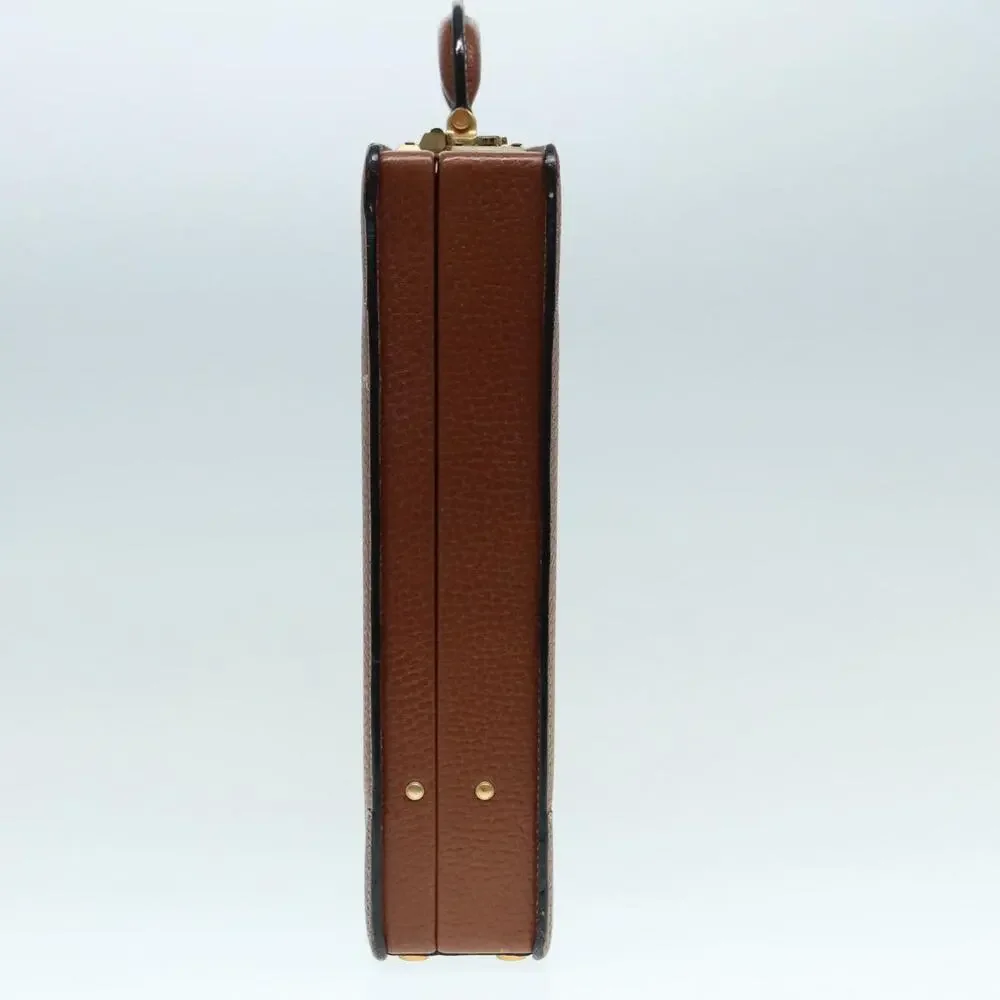 LOEWE Anagram Attache Case Trunk Leather Brown Gold